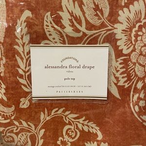 Pottery Barn Alessandra floral lined drape